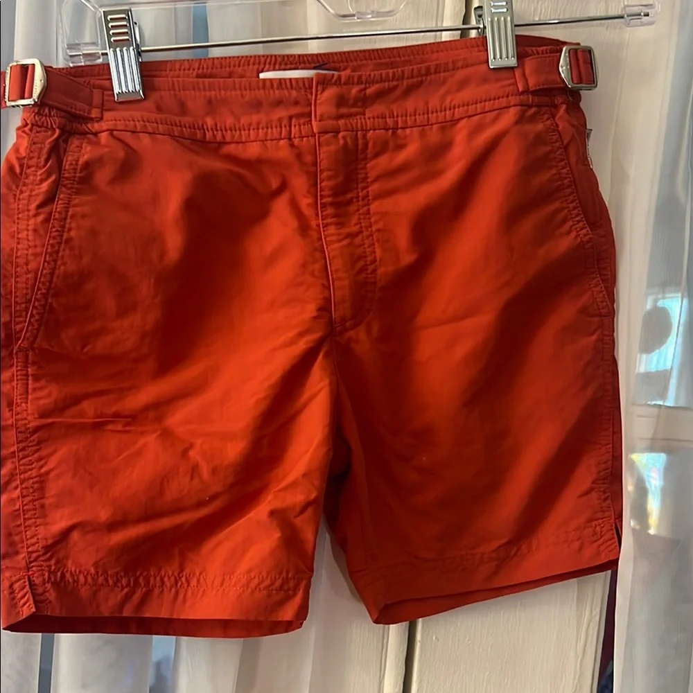 Orlebar Brown Boys Red Coral Swim Trunk Size 12 Years Adjustable Side Tabs